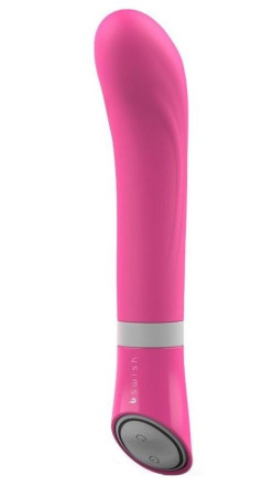Розовый G-стимулятор с вибрацией Bgood Deluxe Curve - 19,3 см. 
