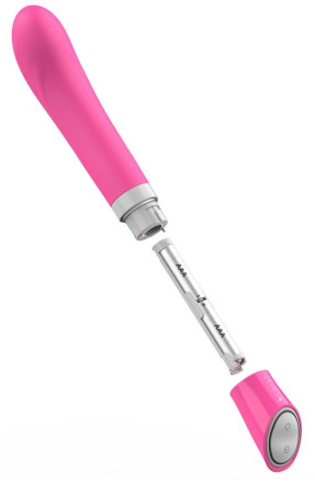 Розовый G-стимулятор с вибрацией Bgood Deluxe Curve - 19,3 см. 