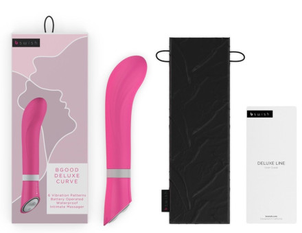 Розовый G-стимулятор с вибрацией Bgood Deluxe Curve - 19,3 см. 