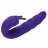 Фиолетовый вибратор Ribbed Dual Stimulator with Rolling Ball - 17 см. 