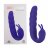 Фиолетовый вибратор Ribbed Dual Stimulator with Rolling Ball - 17 см. 
