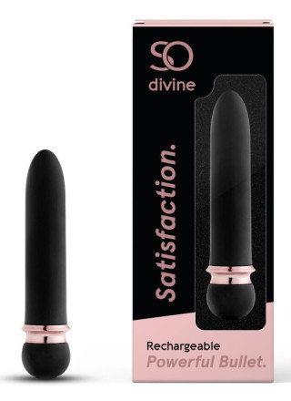 Черная вибропуля Satisfaction Powerful Bullet - 11,7 см. 