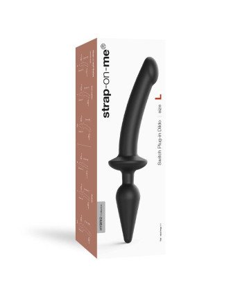 Черный двусторонний фаллоимитатор Strap-On-Me Dildo Plug-In Switch size S 