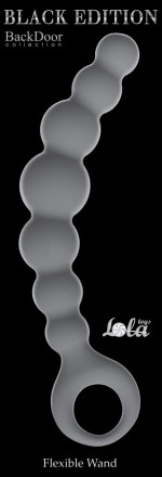 Серая упругая анальная цепочка Flexible Wand - 18 см. 