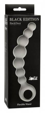 Серая упругая анальная цепочка Flexible Wand - 18 см. 