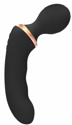 Черный двусторонний вибратор Charm - 18 см. 