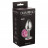 Большая серебристая анальная пробка Diamond Pink Sparkle Large с розовым кристаллом - 8 см. 