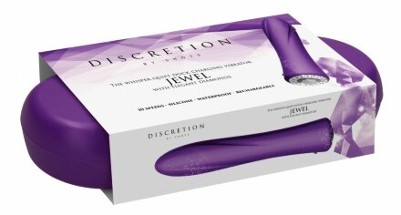 Фиолетовый классический вибромассажер Jewel - 19,5 см. 