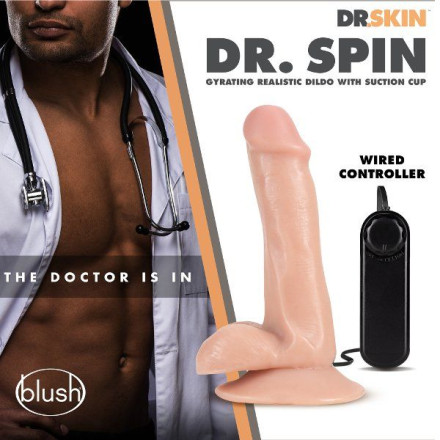 Телесный ротатор-реалистик Dr. Spin 6 inch Gyrating Realistic Dildo - 16,5 см. 