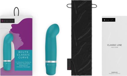 Бирюзовый мини-вибратор Bcute Classic Curve - 10 см. 