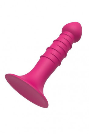 Розовая анальная пробка-фаллос SPIRAL PLUG - 13,5 см. 