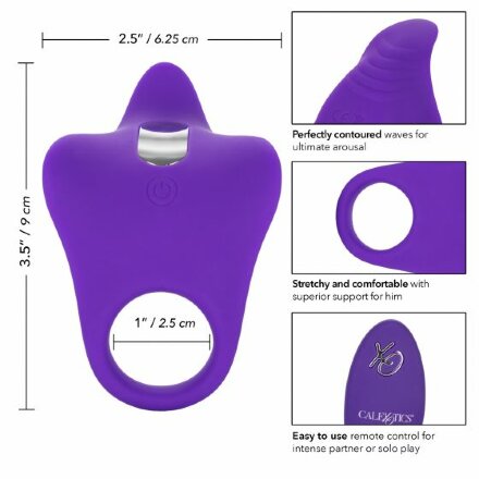 Фиолетовое перезаряжаемое эрекционное кольцо Silicone Remote Orgasm Ring 
