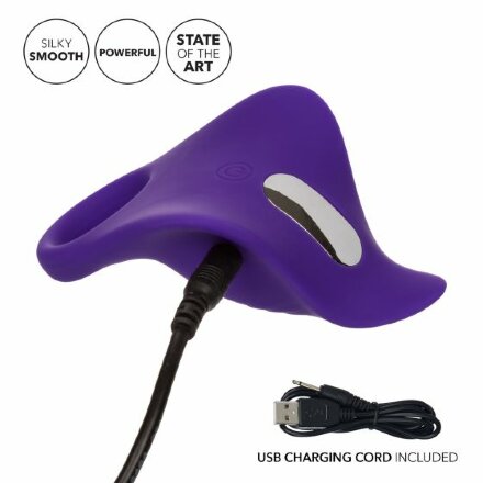 Фиолетовое перезаряжаемое эрекционное кольцо Silicone Remote Orgasm Ring 