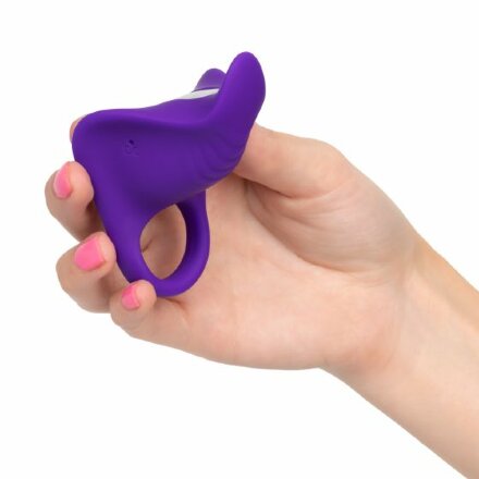 Фиолетовое перезаряжаемое эрекционное кольцо Silicone Remote Orgasm Ring 