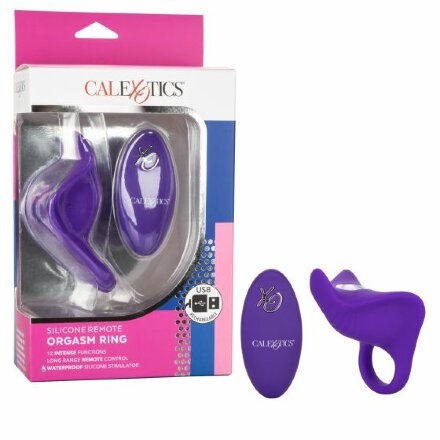Фиолетовое перезаряжаемое эрекционное кольцо Silicone Remote Orgasm Ring 