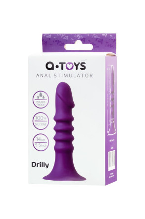 Фиолетовый анальный фаллоимитатор Drilly - 14 см. 