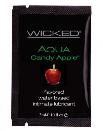 Лубрикант с ароматом сахарного яблока WICKED AQUA Candy Apple - 3 мл. 