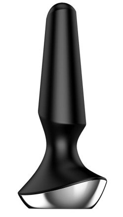 Черная анальная пробка с вибрацией Satisfyer Plug-ilicious 2 - 14 см. 