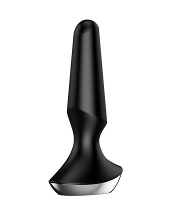 Черная анальная пробка с вибрацией Satisfyer Plug-ilicious 2 - 14 см. 