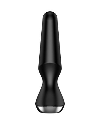 Черная анальная пробка с вибрацией Satisfyer Plug-ilicious 2 - 14 см. 