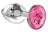 Малая серебристая анальная пробка Diamond Pink Sparkle Small с розовым кристаллом - 7 см. 