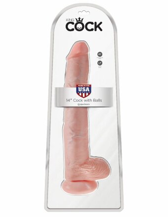 Телесный фаллоимитатор-гигант 14&quot; Cock with Balls - 37,5 см. 