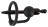 Черный силиконовый дилятор с вибрацией и кольцом PenisPlug with a Glans Ring &amp; Vibration 