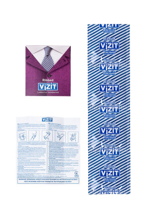 Ребристые презервативы VIZIT Ribbed - 3 шт. 
