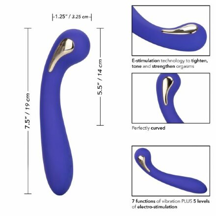 Фиолетовый вибромассажер с электростимуляцией Intimate Estim Petite G Wand - 19 см. 