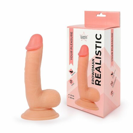 Телесный реалистичный фаллоимитатор Erowoman 