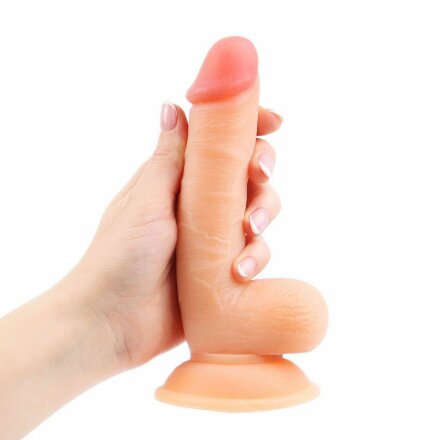 Телесный реалистичный фаллоимитатор Erowoman 