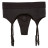 Черные трусики для страпона Thong with Garter размера S/M 