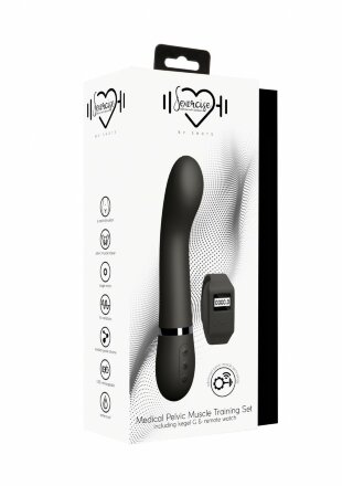Черный вибромассажер Kegel G - 20 см. 