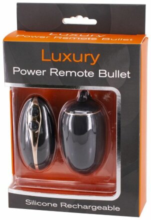 Черное виброяйцо с пультом ДУ LUXURY POWER REMOTE BULLET 
