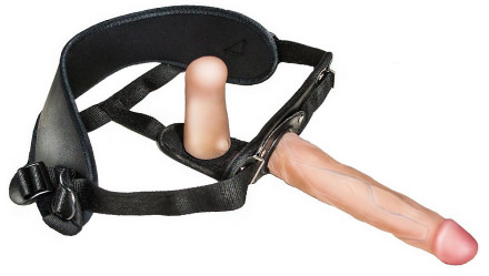 Женский страпон с вагинальной пробкой Woman Strap - 18 см. 
