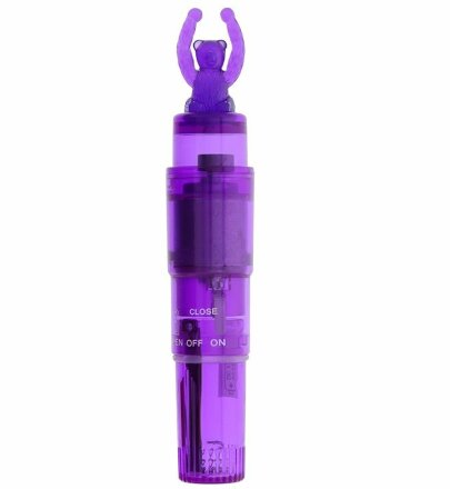 Фиолетовый клиторальный стимулятор-ракета с мишкой GOOD VIBES BEAR VIBRATOR 
