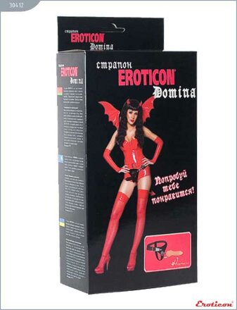 Страпон Domina с телесной насадкой - 18 см. 