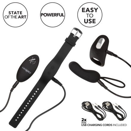 Черный вибронабор для двоих Silicone Remote Foreplay Set 