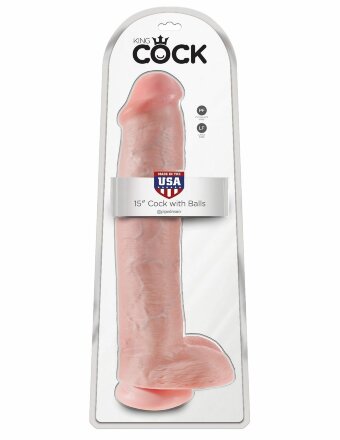 Телесный фаллоимитатор-гигант 15&quot; Cock with Balls - 40,6 см. 
