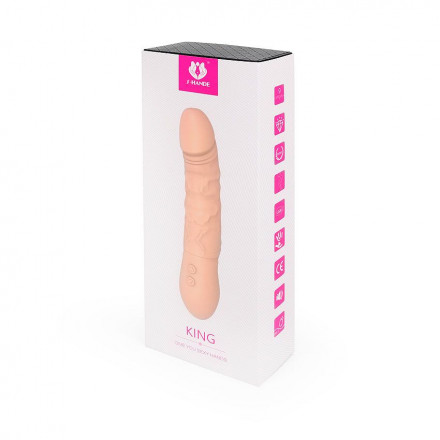 Фиолетовый вибратор-ротатор KING - 22,6 см. 