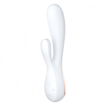 Белый вибратор-кролик Satisfyer Mono Flex с управлением через приложение - 20,4 см. 