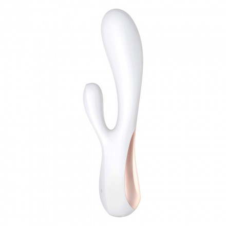 Белый вибратор-кролик Satisfyer Mono Flex с управлением через приложение - 20,4 см. 
