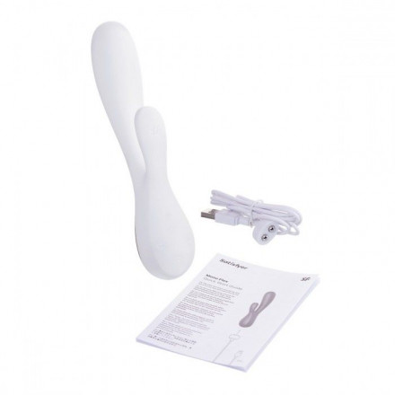 Белый вибратор-кролик Satisfyer Mono Flex с управлением через приложение - 20,4 см. 