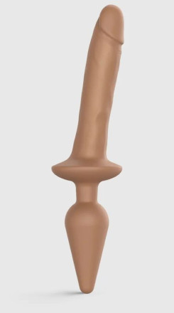 Карамельный двусторонний фаллоимитатор Strap-On-Me Dildo Plug-In Switch size L 