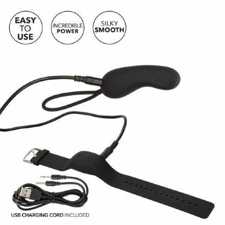 Черное виброяйцо с браслетом-пультом Wristband Remote Curve 