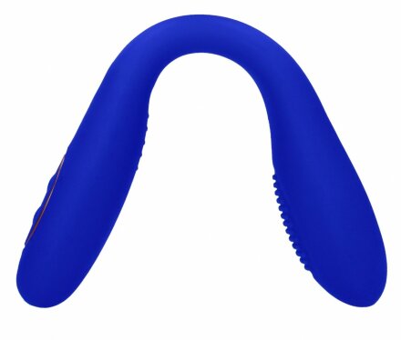 Синий двухсторонний вибратор Flex - 21,5 см. 