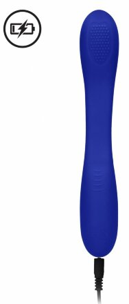 Синий двухсторонний вибратор Flex - 21,5 см. 