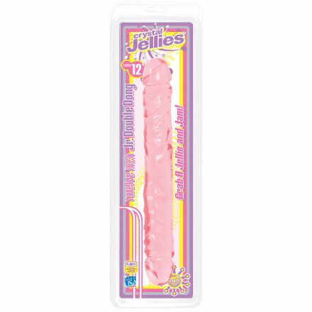 Двухсторонний гелевый фаллоимитатор Crystal Jellies 12&quot; Jr. Double Dong - 30,5 см. 