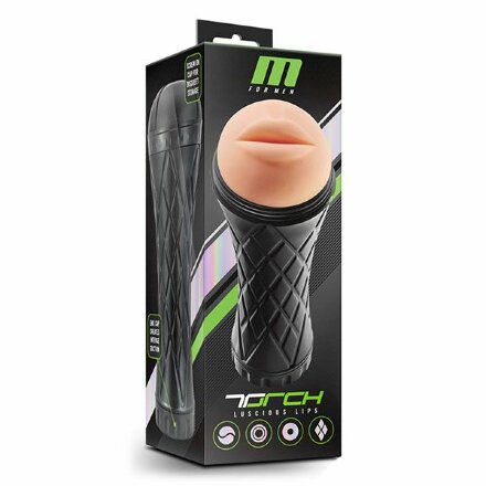 Телесный мастубратор-ротик в колбе The Torch Luscious Lips 