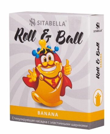 Стимулирующий презерватив-насадка Roll &amp; Ball Banana 